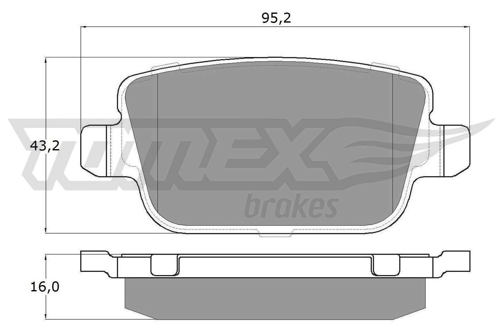 Sada brzdových destiček, kotoučová brzda TOMEX Brakes